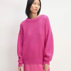Everlane Fuchsia Pink Cocoon Alpaca Crew—Size Small